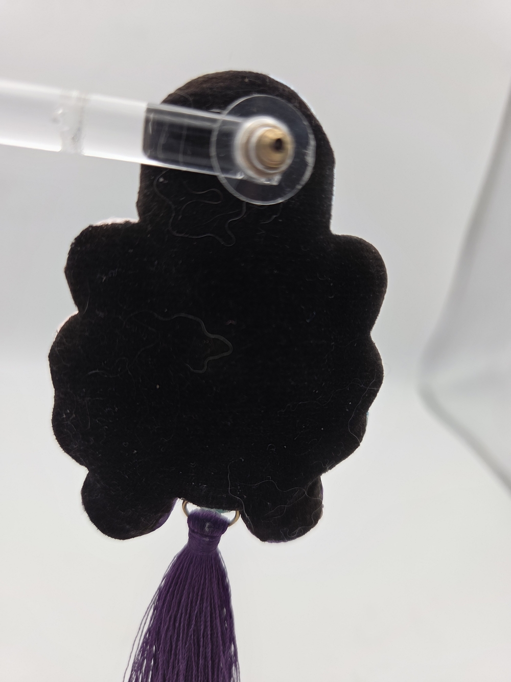 Anna Sous Soutache Crystal Tassel Earrings Purple - Picture 6 of 9